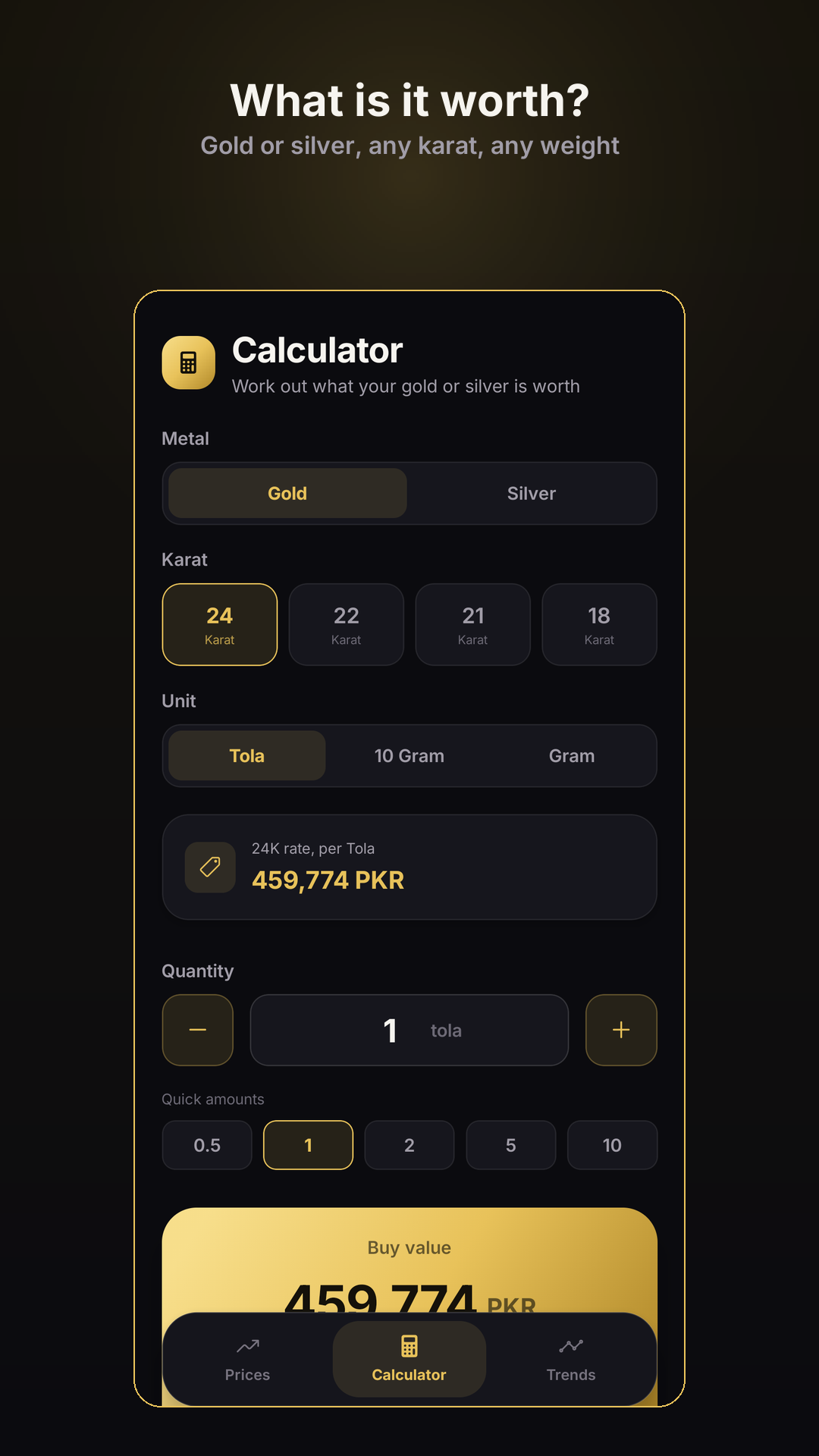 Calculator screen